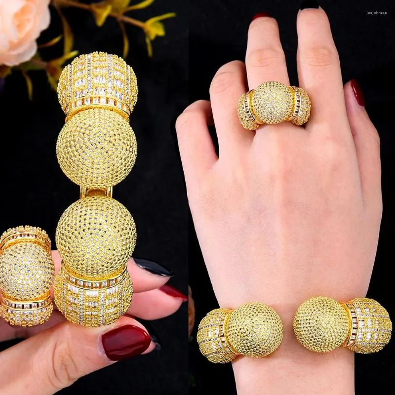 Set orecchini collana GODKI Trendy Luxury Charm Big Bangle Ring per matrimonio nuziale Design originale di alta qualità Fashion Style