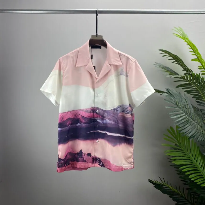 Hommes Plus t-shirts Polos 2023 été nouvelle mode col rond t-shirt coton à manches courtes chemise hawaïenne plage impression chemise t655