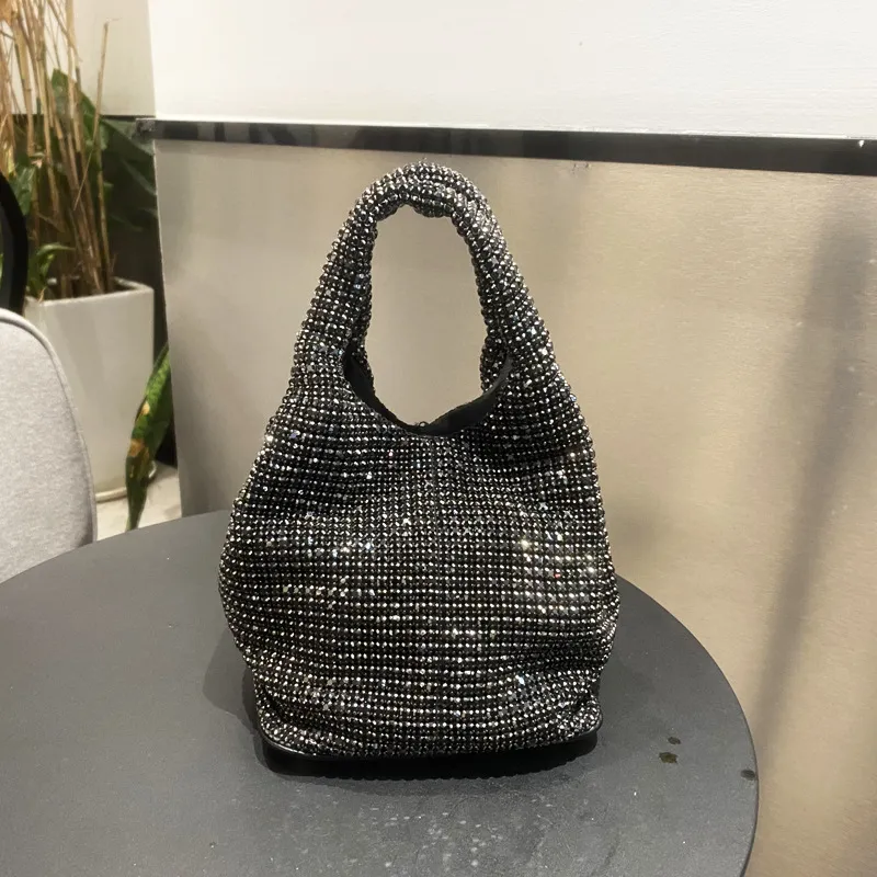 HBP Handle Rhinestones Evening clutch Bag Purses and handbag luxury Designer hobo shoulder bag Shiny Crystal Clutch purse bucket bag