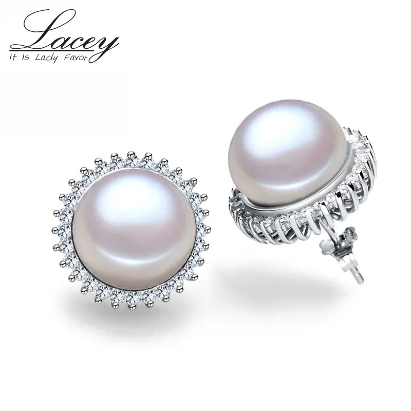 stud Classic Natural Freshwater Pearl Silver 925 Sterling Stud Jewelry for Women Bridal Wedding Hifft 230307