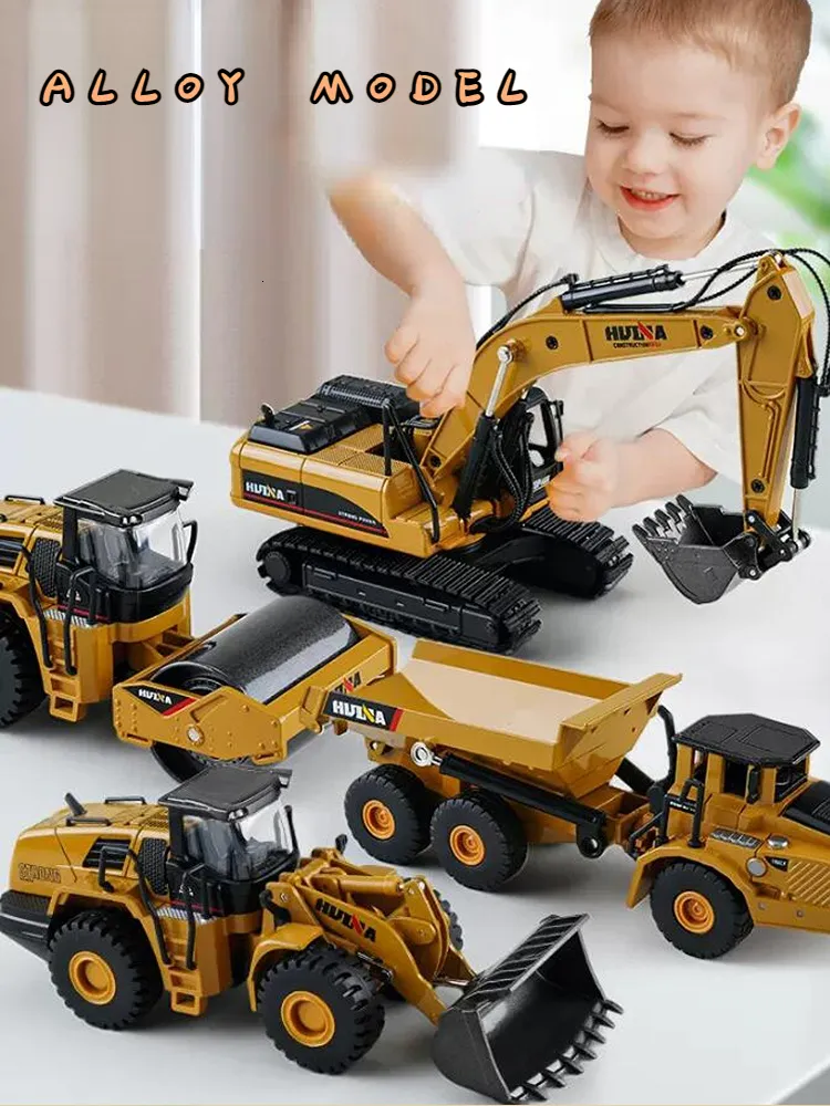 Diecast Model 1/50 Scale Diecast Alloy Toy Toy Car for Kids Boys Engineering Truck Truck Thare Forklift Crane Crane Truck Thruct Children's Gift 230308