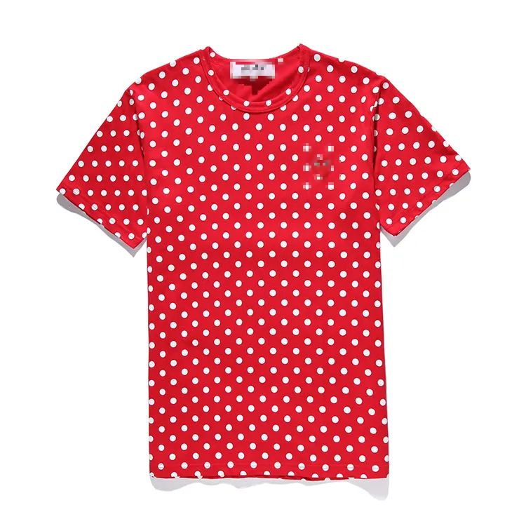 Designer tee mäns t-shirts cdg com des Garcons spelar lite rött hjärta ls t-shirt dot dikroism storlek xl