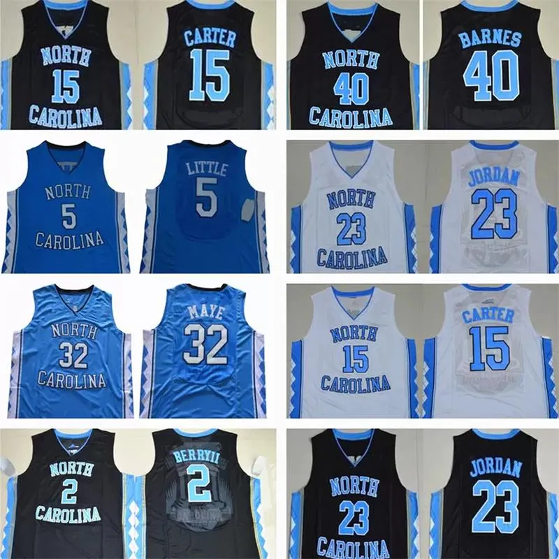 Jersey Basketball 15 Vince Carter 5 Nassir Little Carter 32 Luke Maye North Carolina Tar Heels Michael College Harrison Barnes Vince Unc Blue Black Jerseys Shirt S