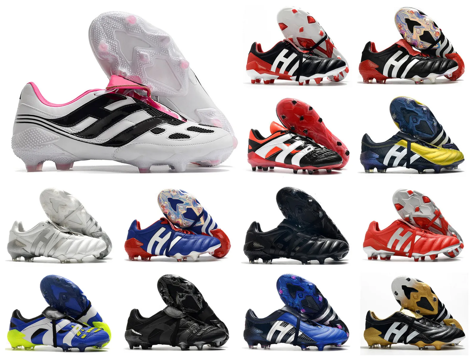 Fútbol Hombres Zapatos de fútbol Predator Legends Pulse UCL Precisión ARCHIVO PAQUETE Acelerador Electricidad Mutador Tormentor FG Botas Clase eterna Tacos US6.5-11