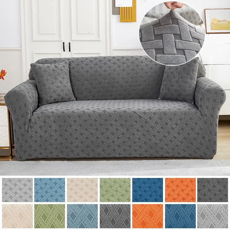 Housses de chaise en Jacquard pour salon, extensible, motif croisé, housse de canapé en forme de L, sectionnelle, lavable