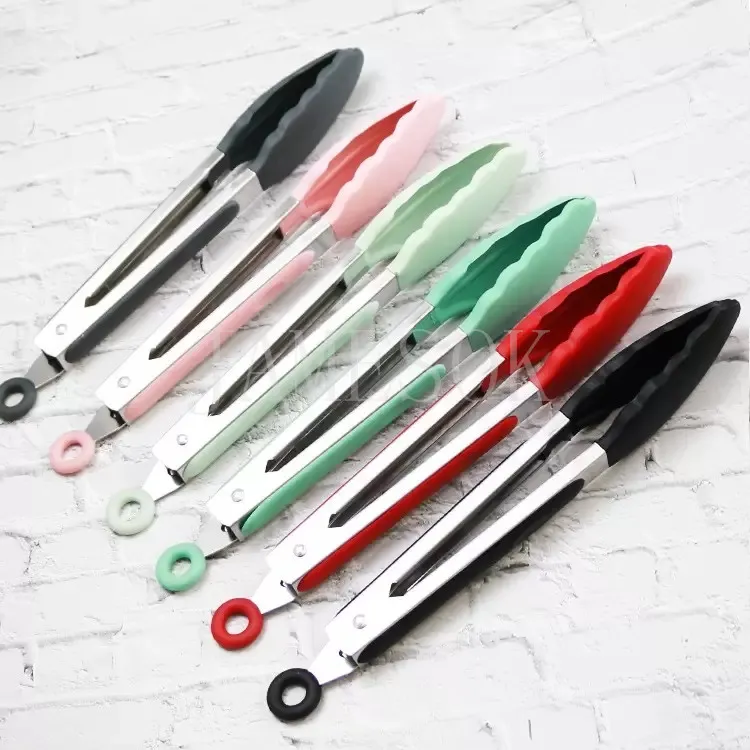 Silicone Food Tong Bbq Grilling Tong Stainless Steel Kitchen Tongs