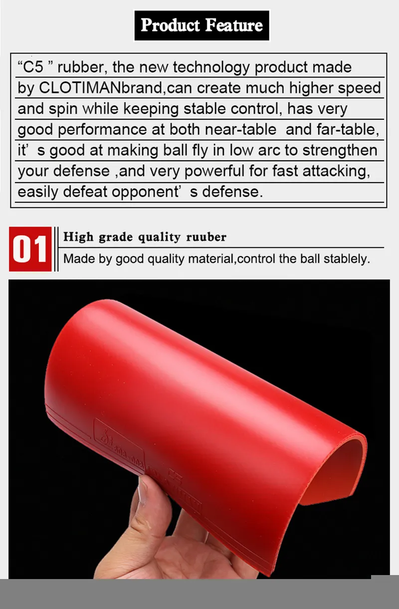 Sponge Rubber Racket Table Tennis Rubber Sheets 22mm Sponge Thickness, Red And Black Ping ...
