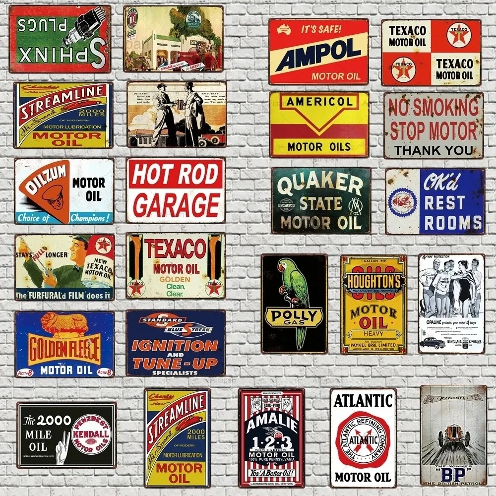 Motor Yağı Garaj Tabela Garaj Duvar Dekoru Eski Püskü Şık Plak Metal Vintage Pub Duvar Çubuğu Garaj Ev Sanat Dekoru Duvar Sticker kişiselleştirilmiş Sanat Dekoru Boyut 30X20CM w01