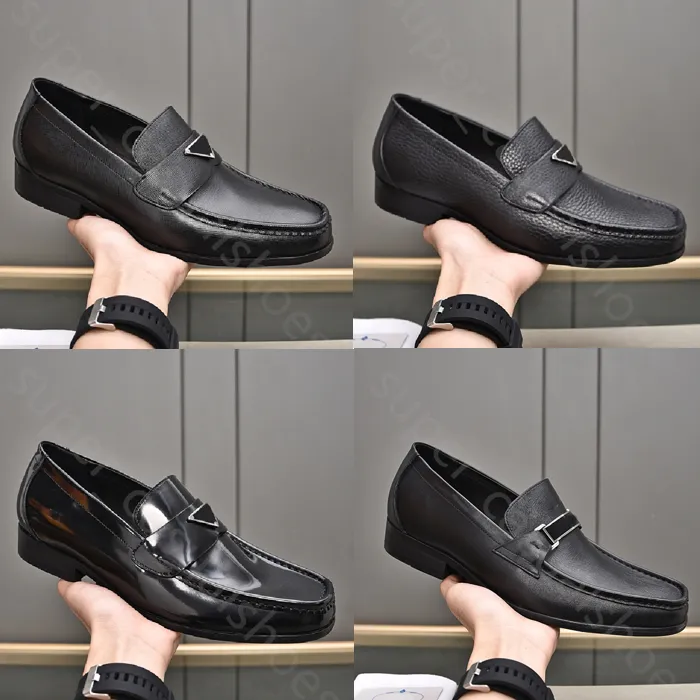 Top Men Loafers Luxe ontwerpers schoenen Echt lederen bruine zwarte heren Casual Designer Dress Shoes Slip op trouwschoenen 38-44