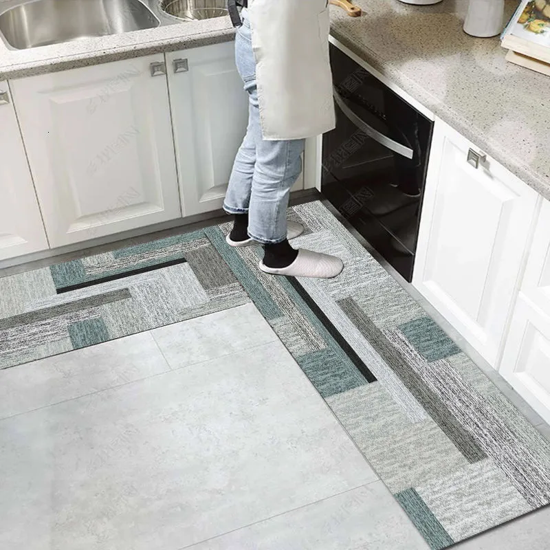 Carpet Washable Kitchen Floor Mat Non-slip Absorbent Bathroom Hallway Carpet Balcony Laundry Room Entrance Doormat Living Room Long Rug 230308