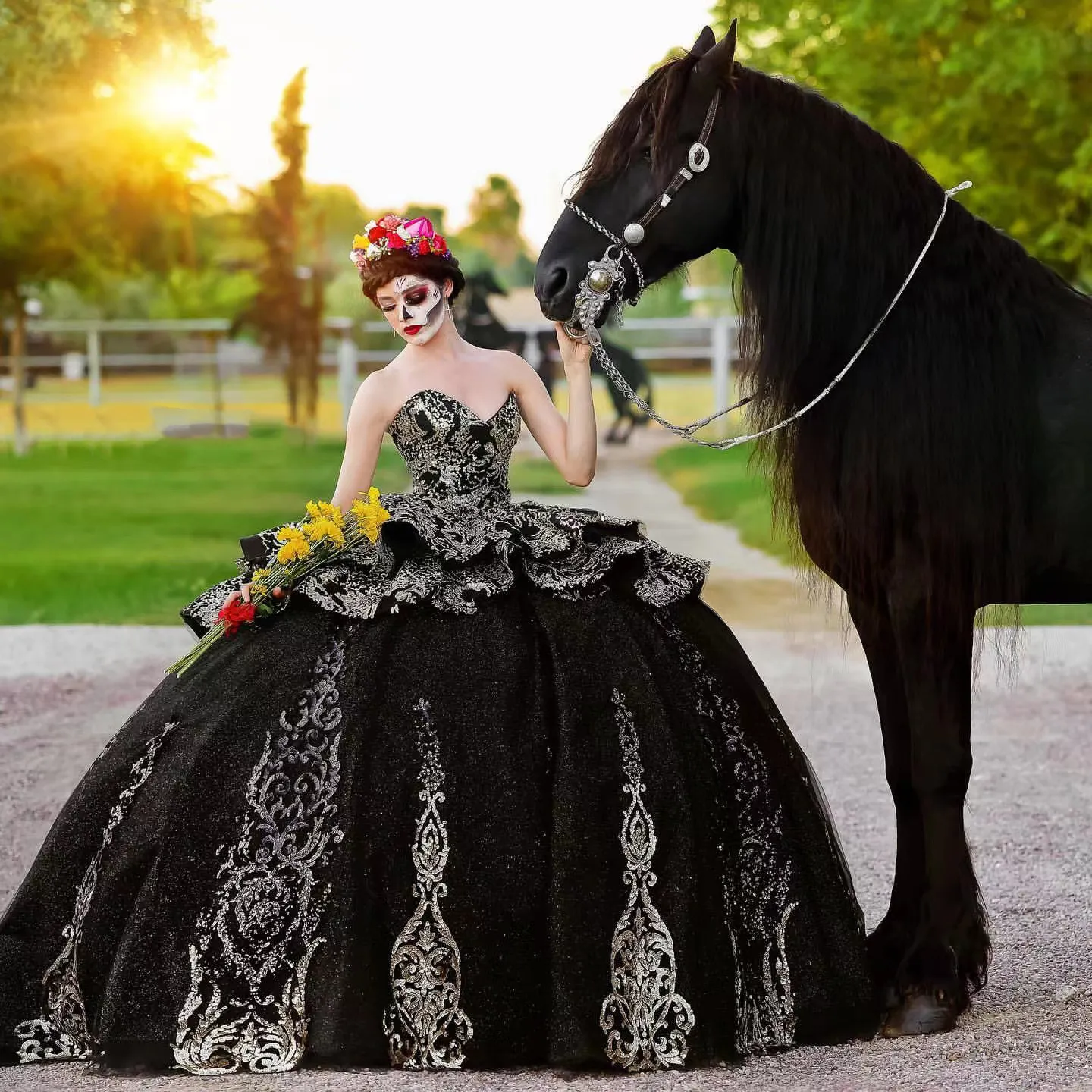 Vintage black gown top