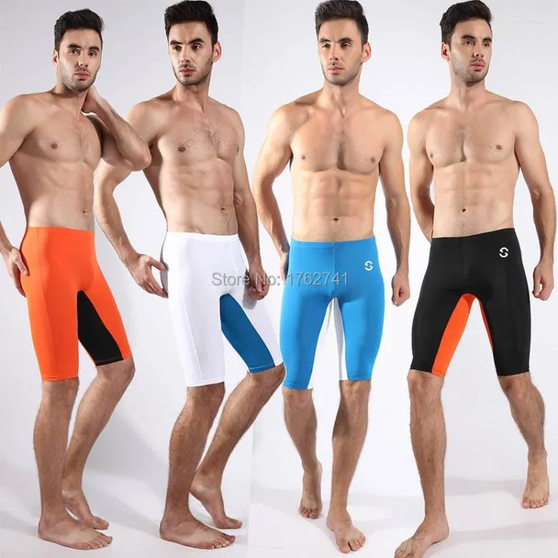 Mutande da uomo Athletic Supporter Body Sculpting Boxer Shorts Intimo lungo Pantaloni sportivi Boxer skinny a vita media