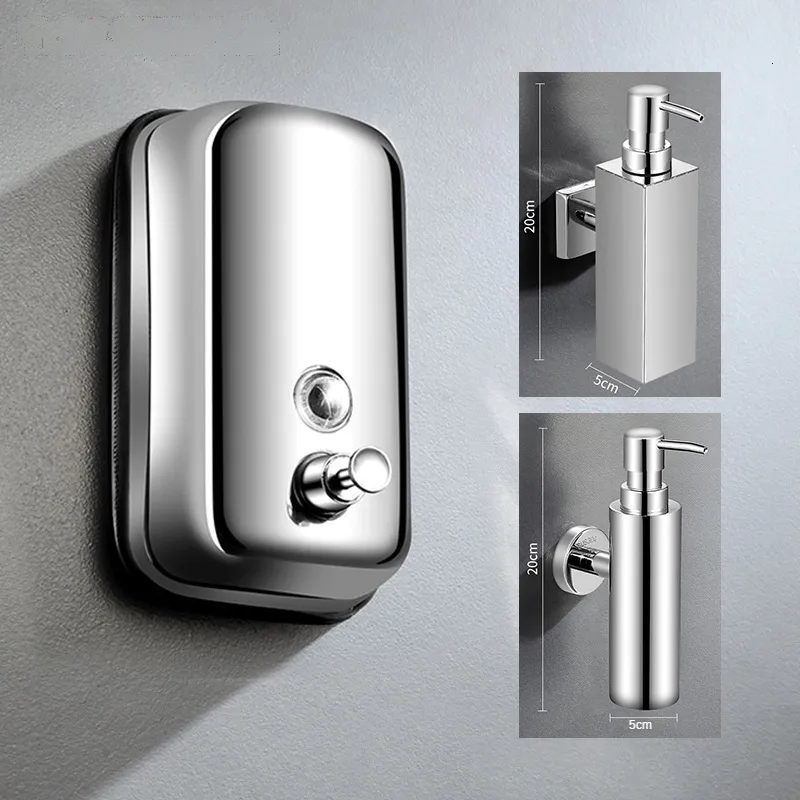 Płynna dozownik mydła ze stali nierdzewnej Wall Montowany w łazience żel żel szampon szampon El Home Akcesoria 230308