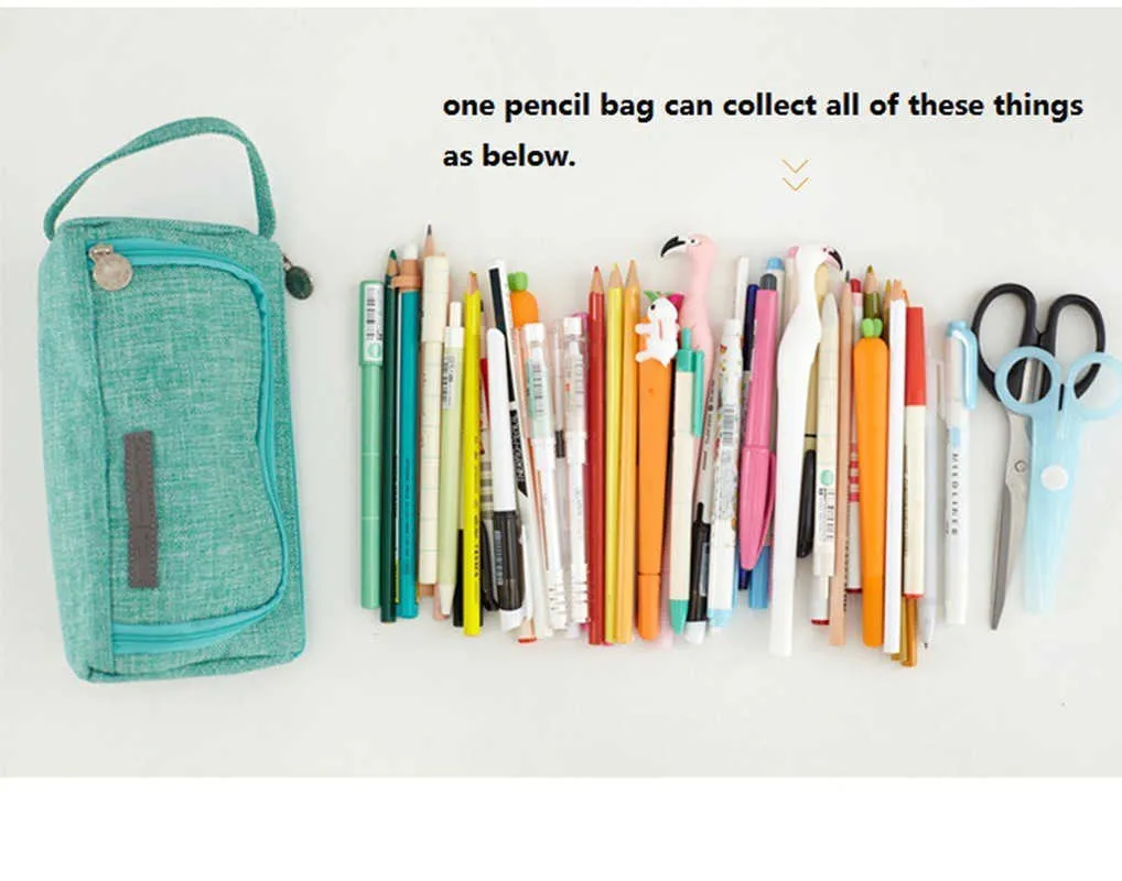 대용량 연필 케이스 Kawaii School Supplies Storage Bag 학생 S Big Box Pouch 문구
