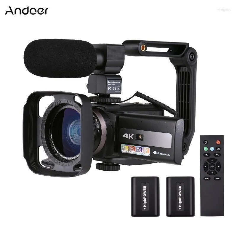 Kamery cyfrowe Andoer 4K 60FPS Ultra HD kamera wideo kamera DV 48MP 16X Zoom WIFI Udostępnianie czasu trwałe zwolnione tempo dla PraphyDigital LOR
