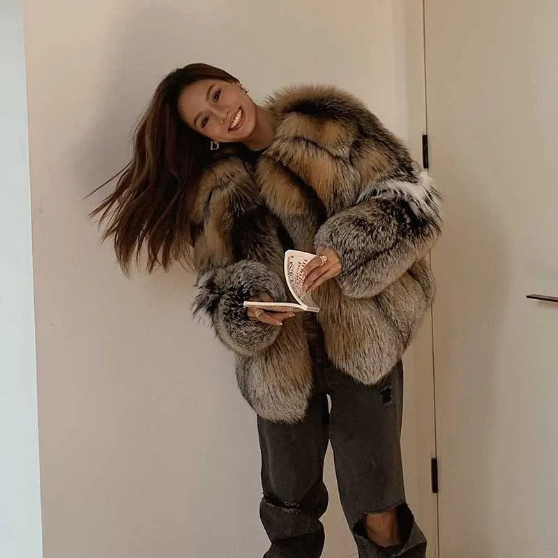 Женская меховая бренд знаменитый импортный натуральный пальто Один модный темперамент теплый зимняя куртка Abrigos para mujerwomen