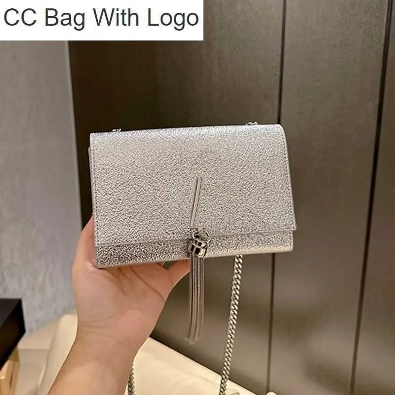 CC Bag Other Sacos Sacos femininos brilhantes lantejoulas de borla Tassel Designer francês Top Real Leather Classic Coins Purse Gold Silver Metal Chain Bags Crossbody Trend Outdoor Trend