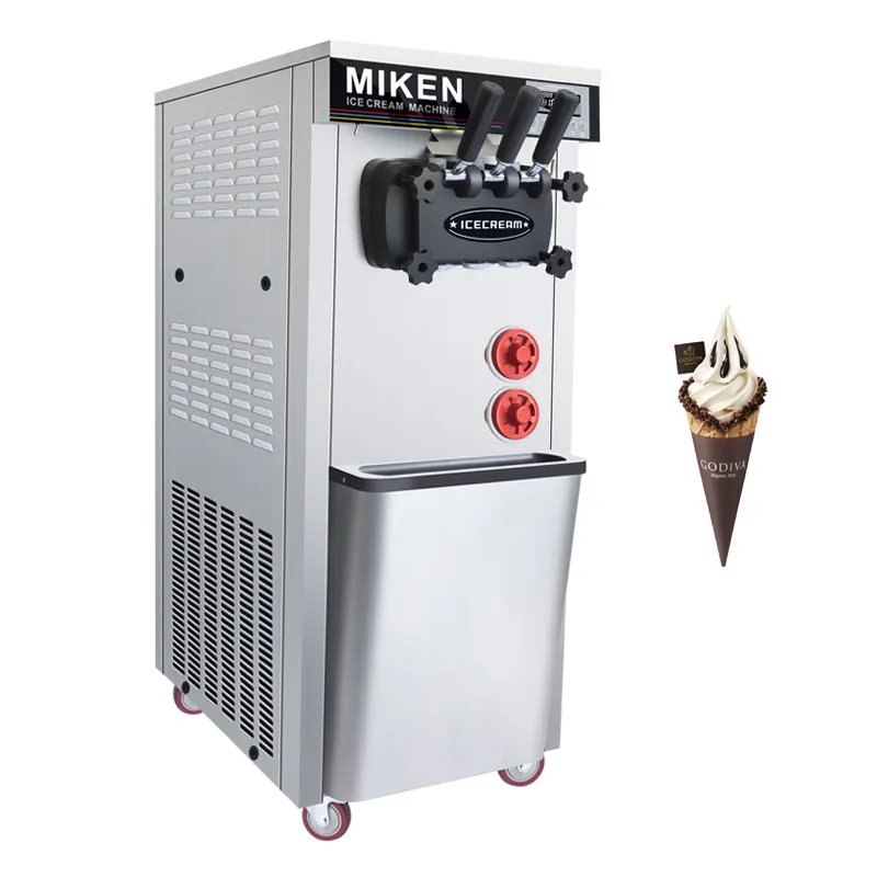 Commercial Soft Ice Cream Machine Three Flavors Gelato Making Machine Automatic Ice Cream Vending Machine