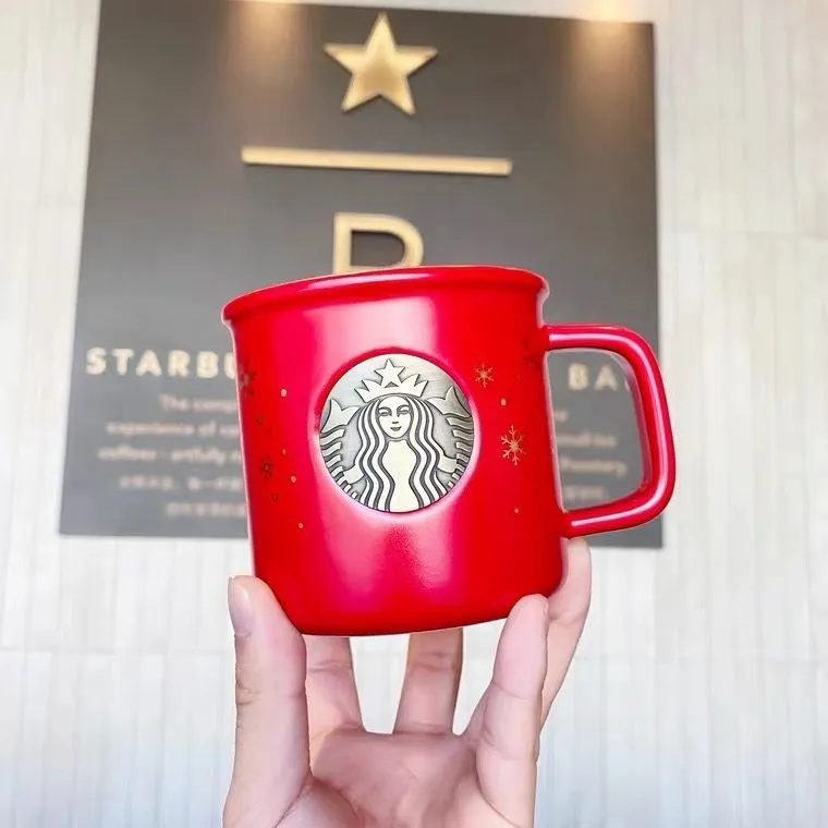 Starbucks 355ml/12oz Graceful Bellflower Gold Crafted Ceramic Mug Gift Set  – Ann Ann Starbucks