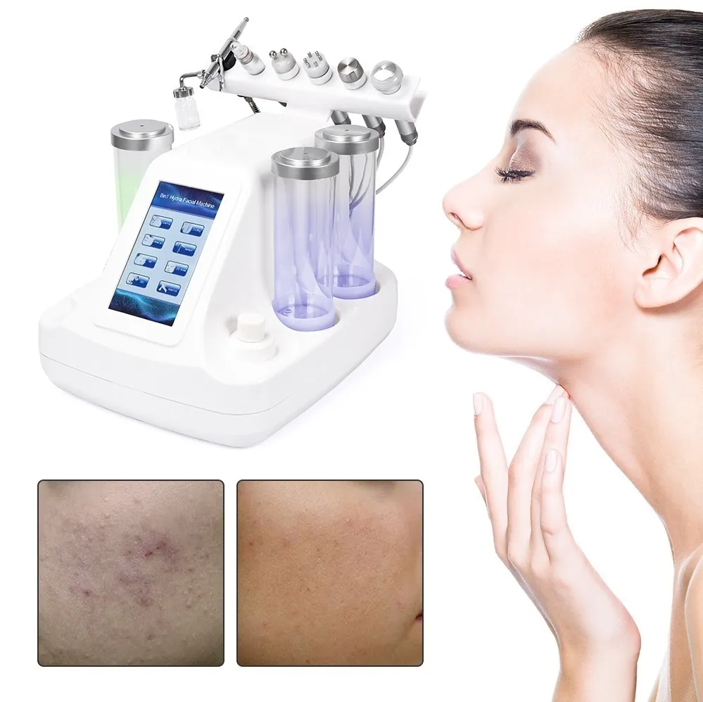 Multi-Functional Beauty Equipment 6 in 1 Hydra Dermabrasion Aqua Peel Clean Skin Care BIO Light RF Vacuum Facial Cleanser Hydra Oxygen Jet Peel Machine Water