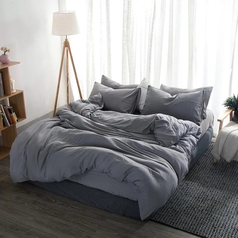 Set di biancheria da letto in cotone morbido set invernale semplice consolatore copriletto federe king size Ropa De Cama tessili per la casa DB60CD