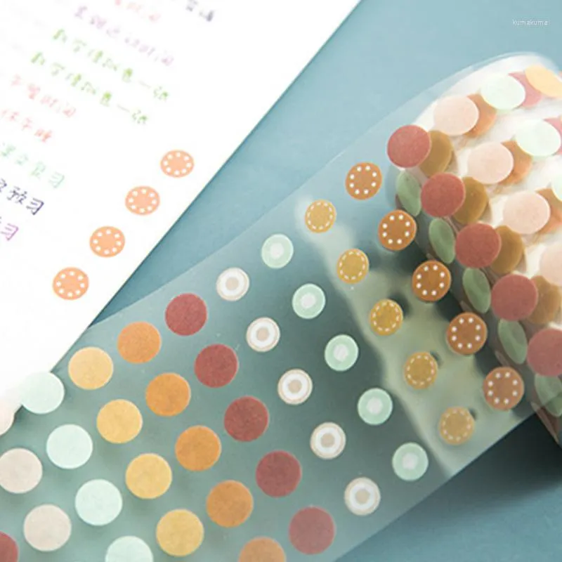 Geschenkwikkeling 60 mm 3m Washi Paper Dots Tape Labels DIY Scrapbooking Diary Decor Adhesive Kleurrijke Mark Dot Stickers briefpapier benodigdheden