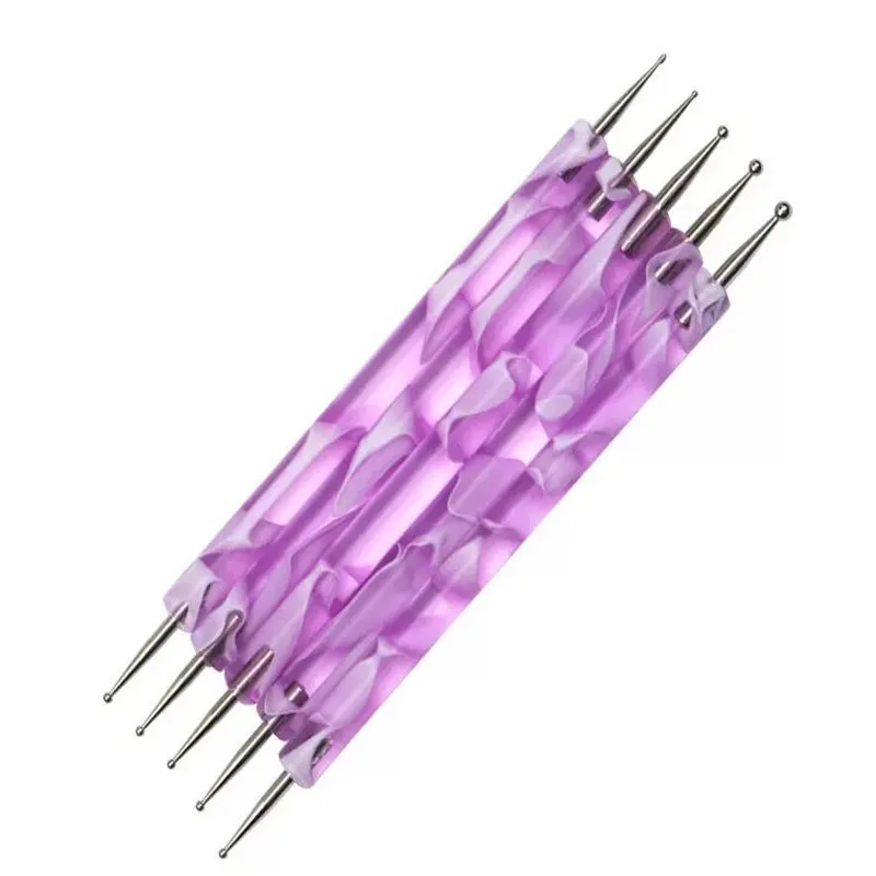 5pcs Crystal Nail Art Brush Rend Carving Emboss Complysing Полая скульптура акриловая маникюр точечные инструменты.