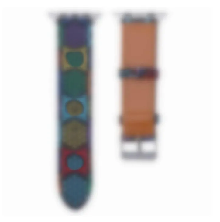 Moda G Flower Pattern Leather Strap for Apple Watch Band Series 6 5 4 3 2 40mm 44mm 38mm 42mm Pulseira de designer para iwatch