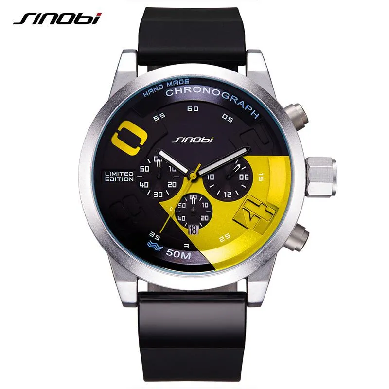 Armbandsur 2023 Fashion Leisure Men's Watch of Silica Gel Watchband Waterproof Multi Function Quartz Sports