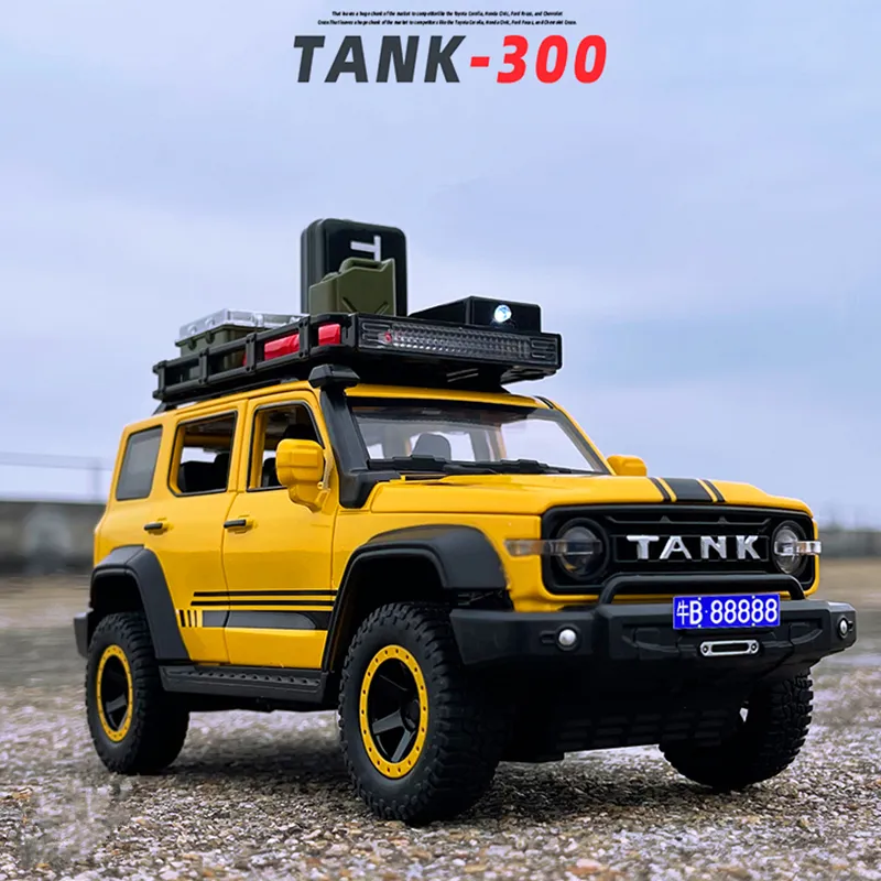 Diecast Model Offroad Version 1 24 Tank 300 Jeeps Car Aly Car Model Diecast Metal Toy Toproad автомобили модель модели и Light Kids Gift 230308