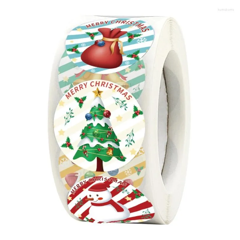 Present Wrap Christmas Stickers Roll 500st Self Adhesive Packaging Decal Supplies
