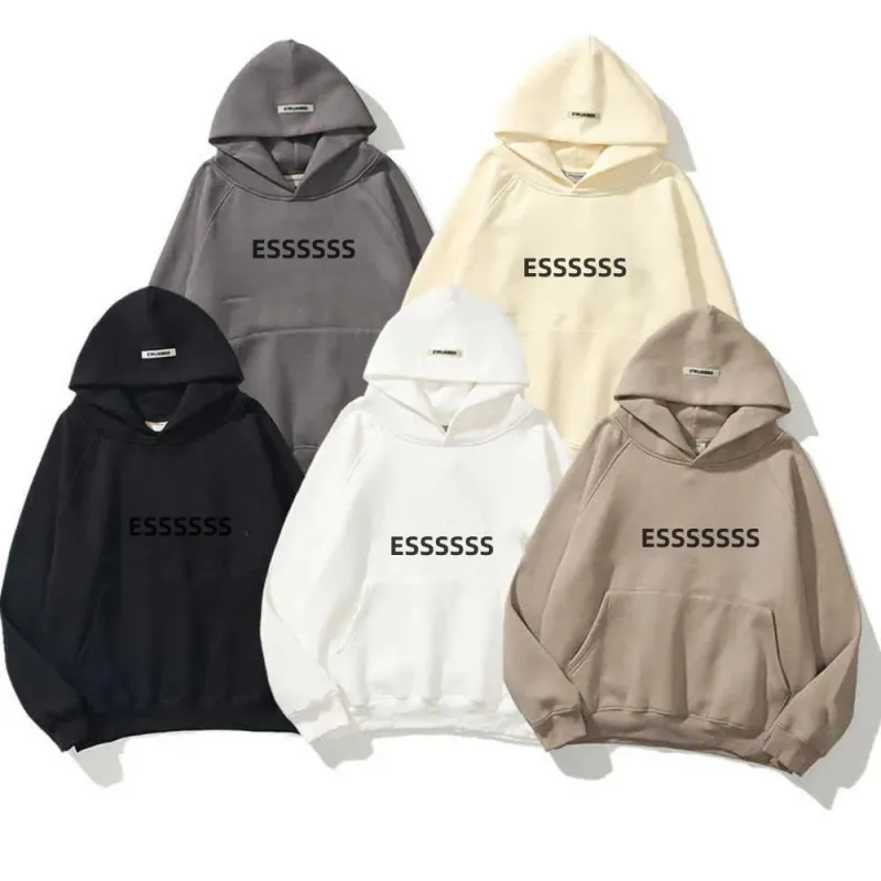 Essen Sweat à capuche pour hommes et femmes Sweat réfléchissant lettre imprimée polaire Super Dalian mode Hip Hop Street Sweat