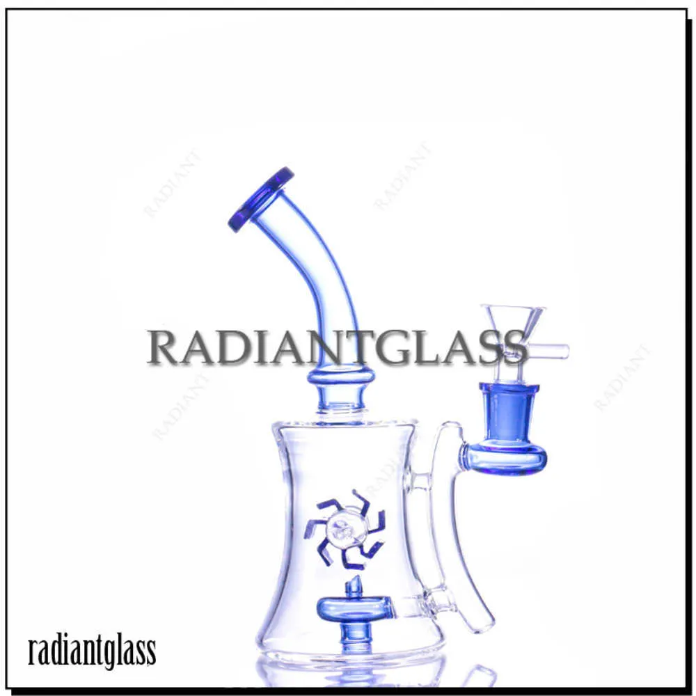 7,67 "кальяны Whirl Glass Bong Eddy-Wind Design Recycle Beaker красочные трубы Огрозистые мини-трубы Dab Rigs маленький бабчик