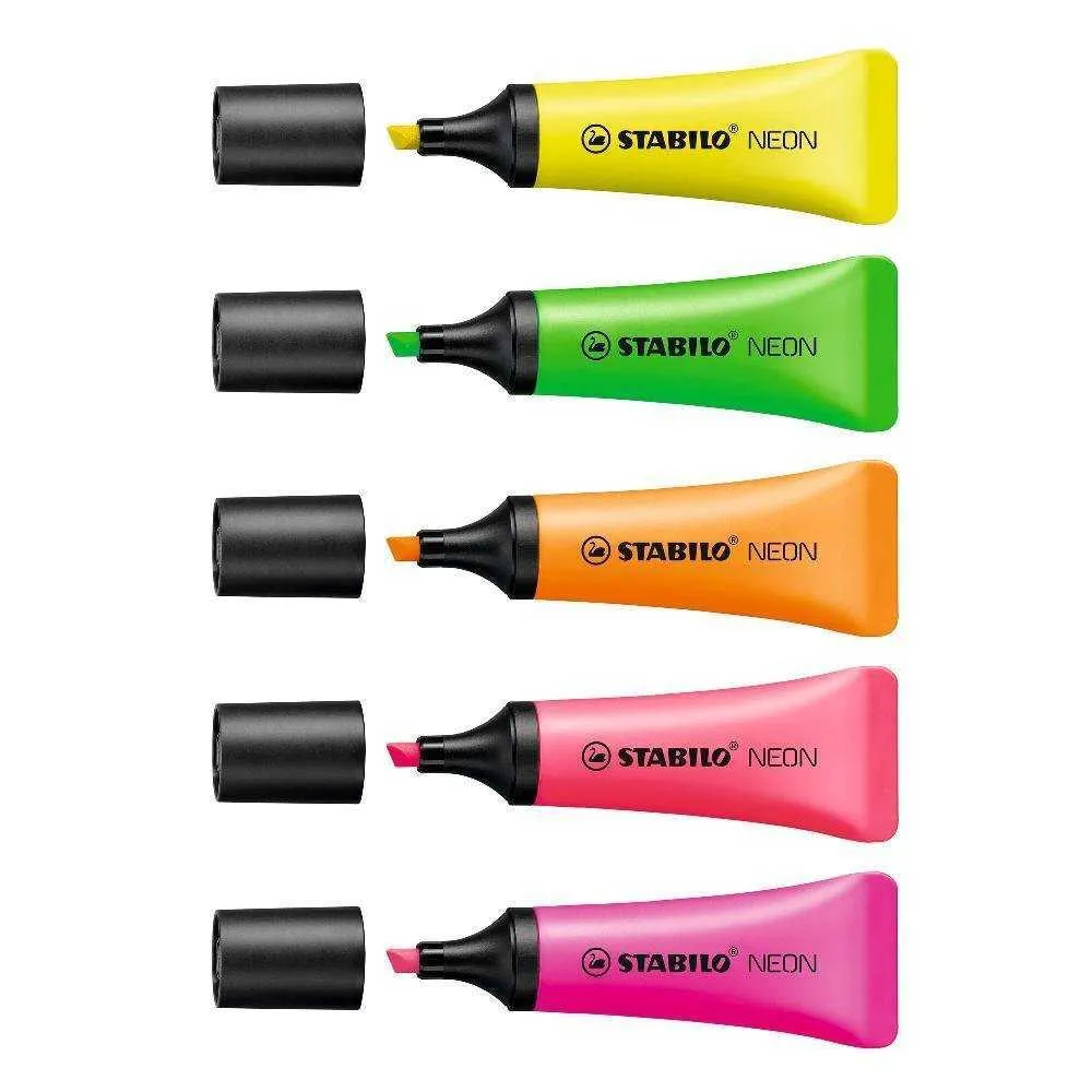 Highlighters 1pcs Stabilo Neon Color Highlighter Marker Pen Chisel Tip for Drawing Painting Office Paper Copy Fax School F826 J230302
