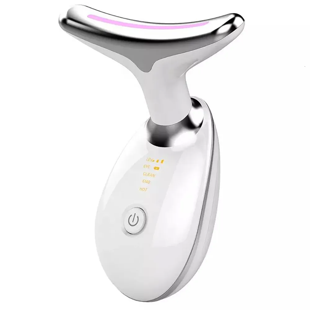 Dispositivos para el cuidado de la cara Masajeador de cuello facial Terapia LED Pon Masaje para apretar la piel Reducir la barbilla doble Antiarrugas Eliminar dispositivo de belleza 230308