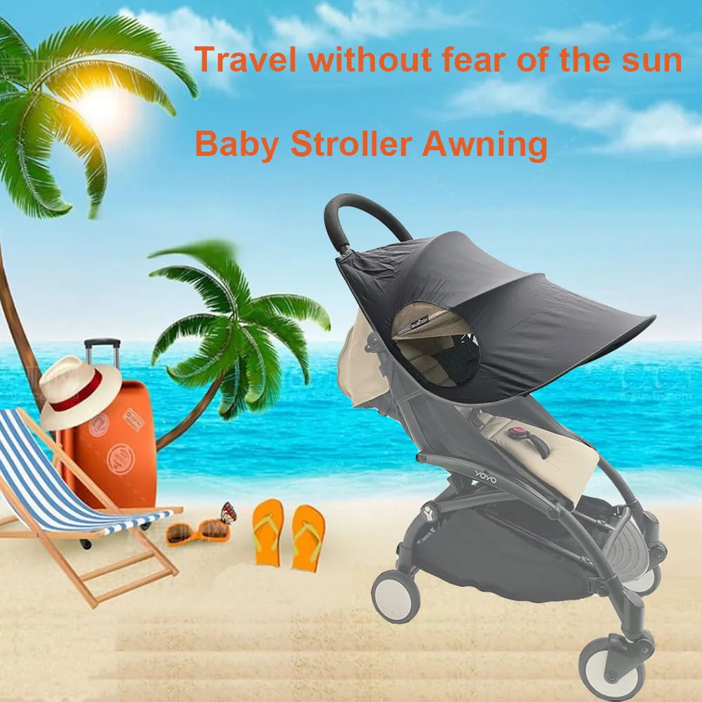 Barnvagnsdelar Tillbehör Universal Baby Barnvagn Tillbehör Sunshade Canopy Carriage Sun Visor Cover för Babyzen Yoyo Yoya Puschchair 230308