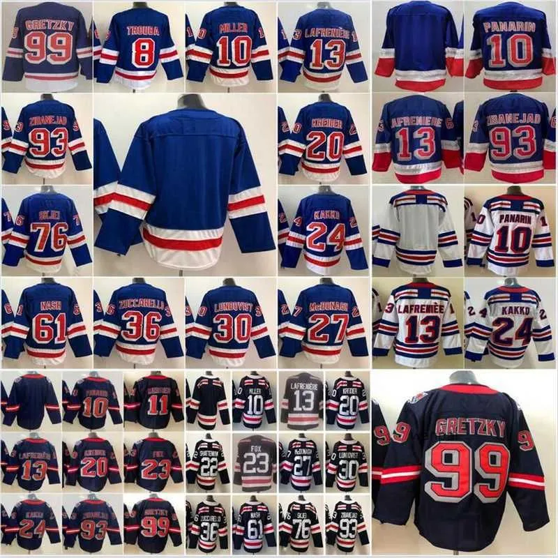 Personalizado Nova York Hóquei Homens 10 Artemi Panarin Jerseys 20 Chris Kreider Adam Fox 24 Kaapo Kakko 13 Alexis Lafreniere 93 Mika Zibanejad Winter