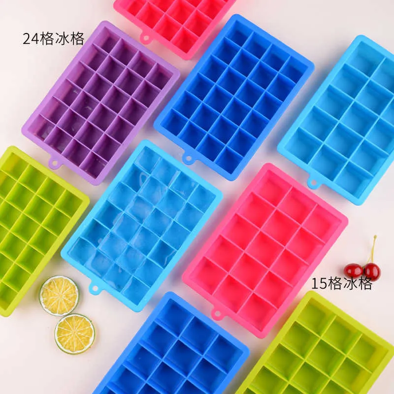 Strumenti per gelato 1PC Silicone Ice Cube Maker Forma per Ice Candy Cake Budino Stampi per cioccolato EasyRelease Forma quadrata Vassoi per cubetti di ghiaccio Stampi Z0308