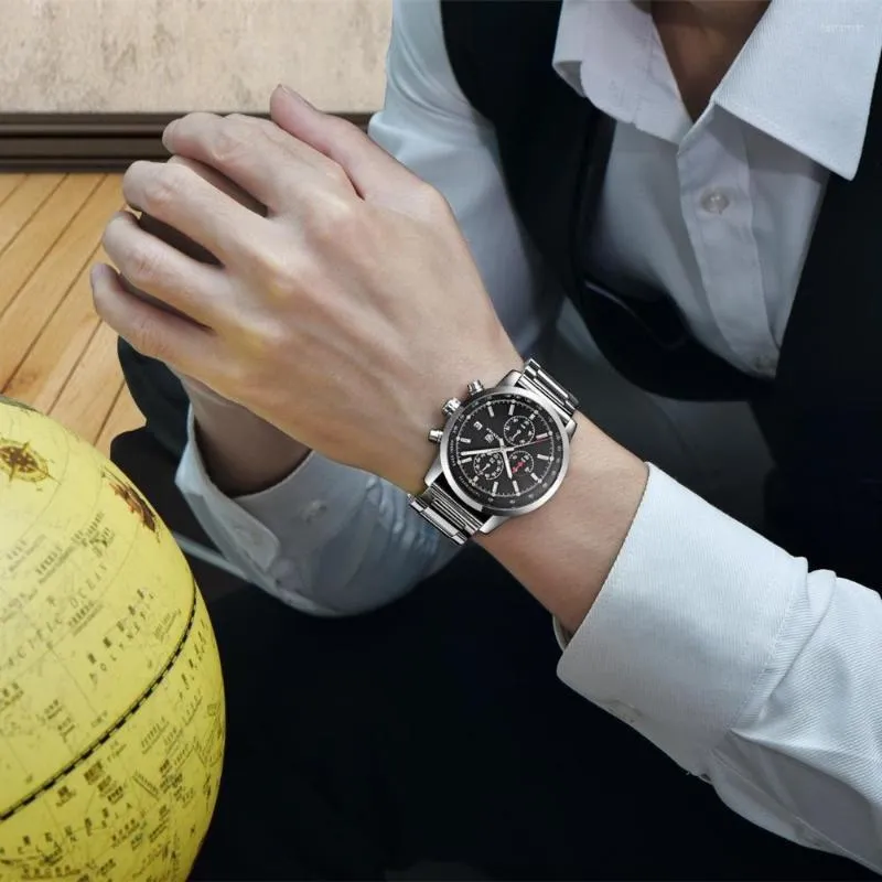 Wristwatches BENYAR Fashion Chronograph Sport Mens Watches Top Luxury Military Stainless Steel Bracelet Quartz Watch Relogio Masculino