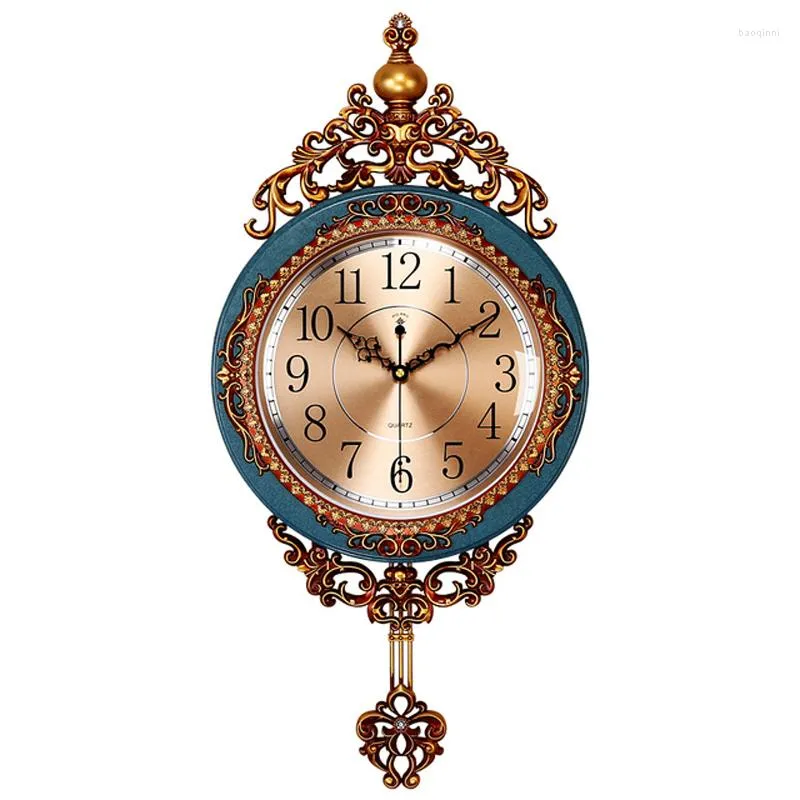 Relógios de parede decoração de casa Modern Pendulum Clock Vintage Quartz Silent Metal Nordic Design