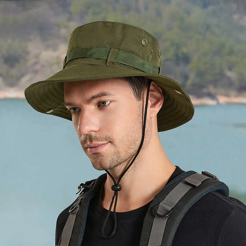 Trendy Mens Wide Brim Bucket Hat With Circular Ribbon And Metal Vent For  Outdoor Activities Breathable, Anti UV, Flat Roof Hiking Sun Hat R230308  From Deutschland, $14.32