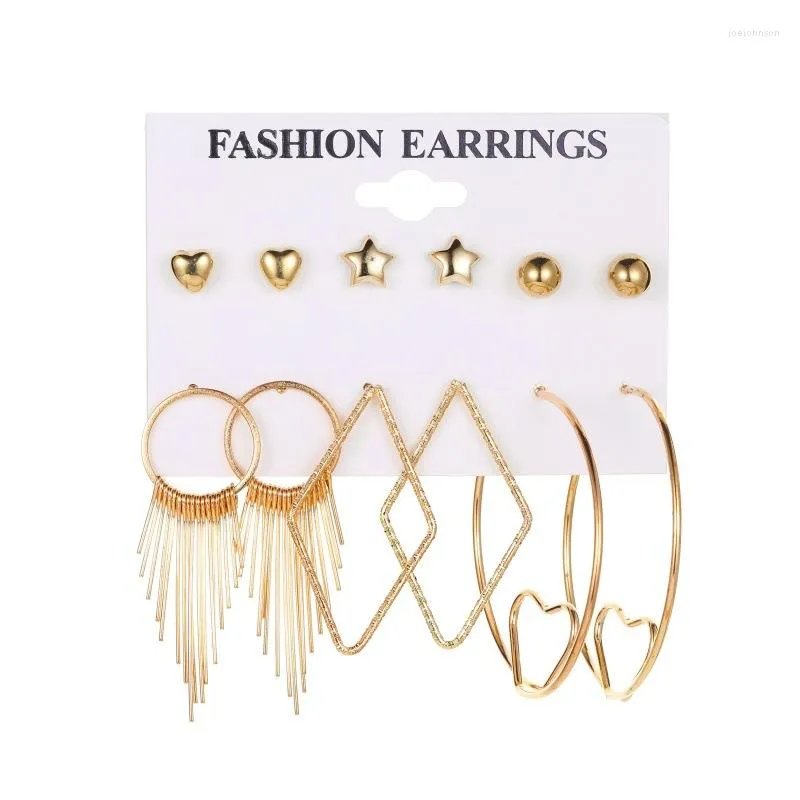 Hoop Earrings Fashion Women Large Circle Exaggerate Gold For Round Heart Geometry Set Vintage Hoops Ear Rings