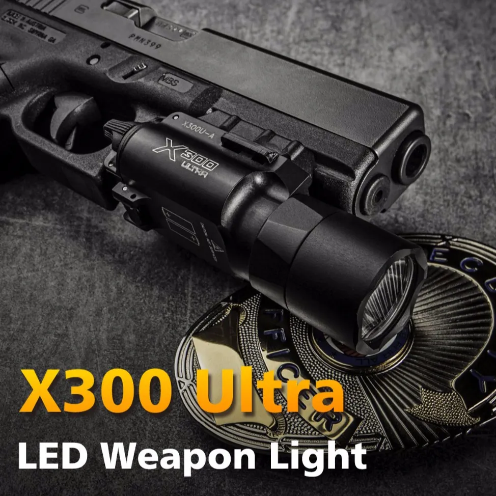 Surefir X300U ultra 600lm toy Hanging Pistol Flashlight Glock G17 LED Outdoor Scout Light Fit 20mm Rail X300 upgrade