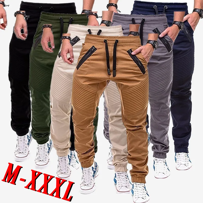 Men's Pants Men's Outdoor Sport Casual Cargo Pants Gym Athletic Elastic Drawstring Waist Jogger Sweatpants 230309