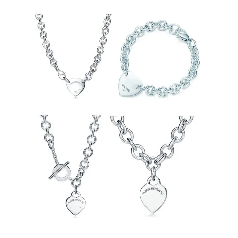 Memnon smycken Sterling Silver European StyleKey Return to Heart Love Brand Pendant Halsband Armband för kvinnor kedja halsbands presentälskare grossist