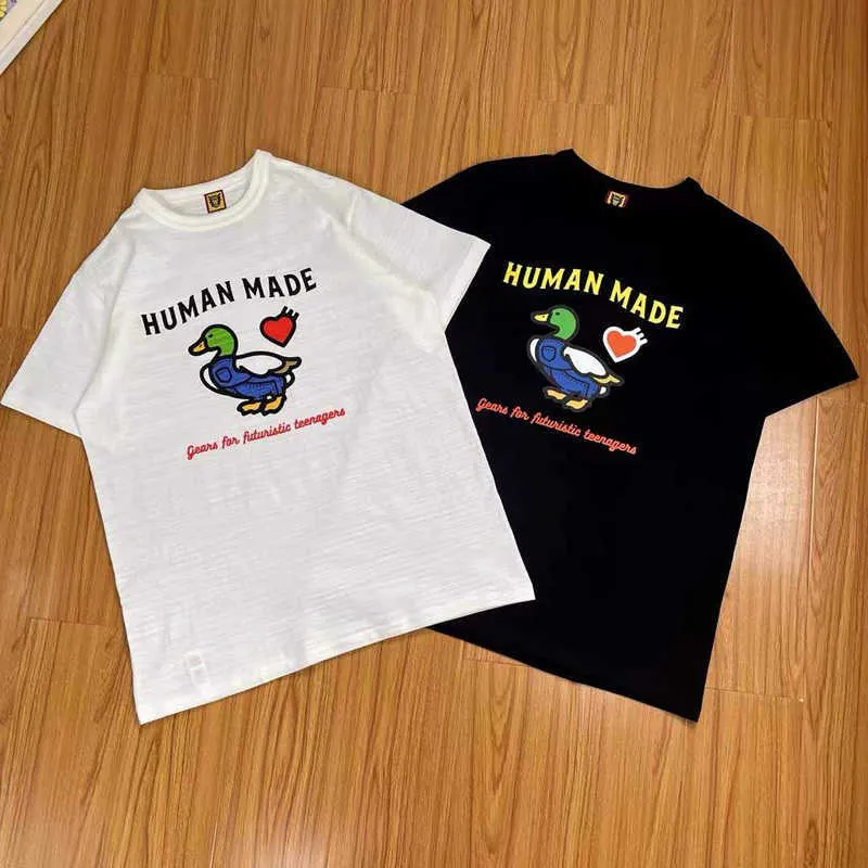 Men's T-Shirts Human Made T-shirts Men Women Slub cotton Tshirt Duck Printing Casual Short Sleeve O-Neck Top Tees G230309