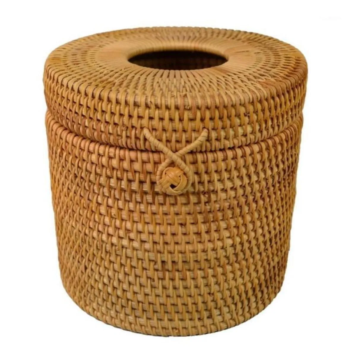 Round Rattan Tissue Box Vine Roll Holder Toilet Paper Cover Dispenser para Barthroomhomeel e Office16790013