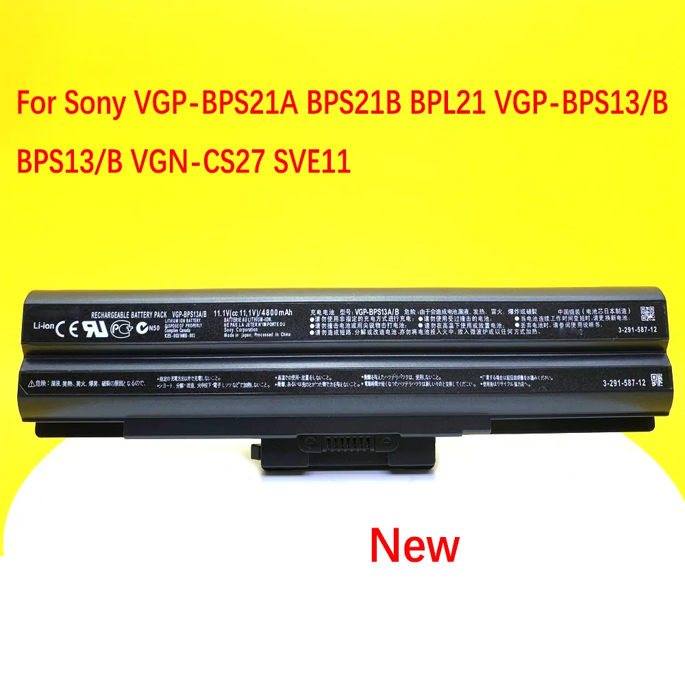 Tablet PC Baterie Nowe dla Sony VAIO VGN-AW VGP-BPL21 VGP-BPS21/S VGP-BPS21A 11.1V VGP-BPS13 VGP-BPL13 VGP-BPS13S Laptop Cacit Parter Cak