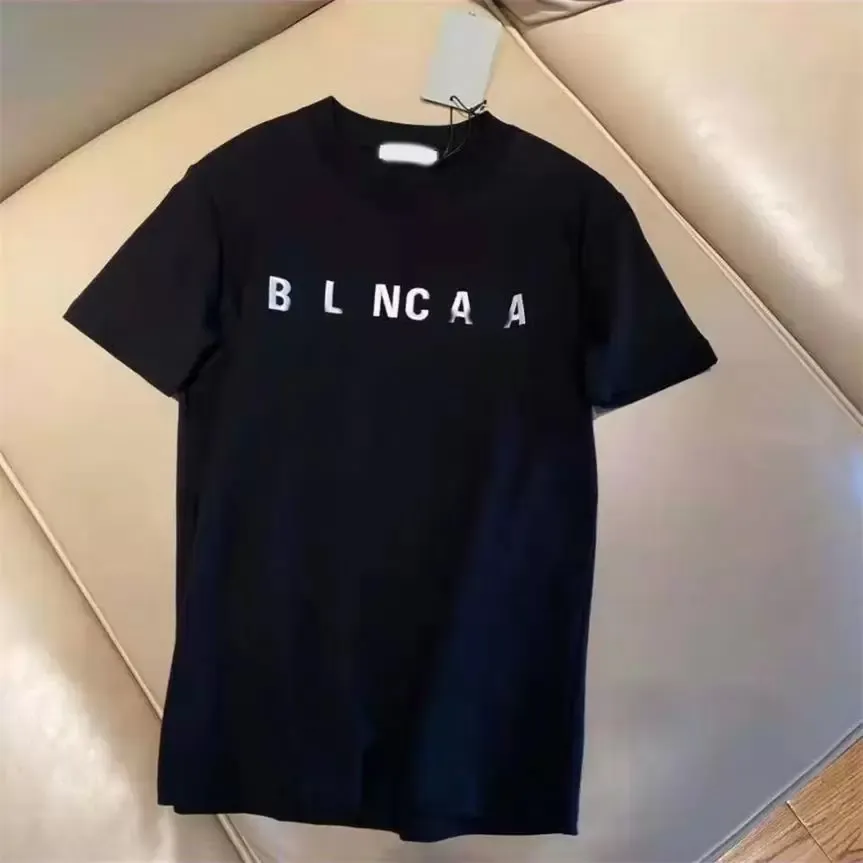 Projektanci T-shirty Men High-end Fashion Brand New Ba Jia Printed Letter Plus Size T-shirt damski kołnierz okrągły luźne okołnie