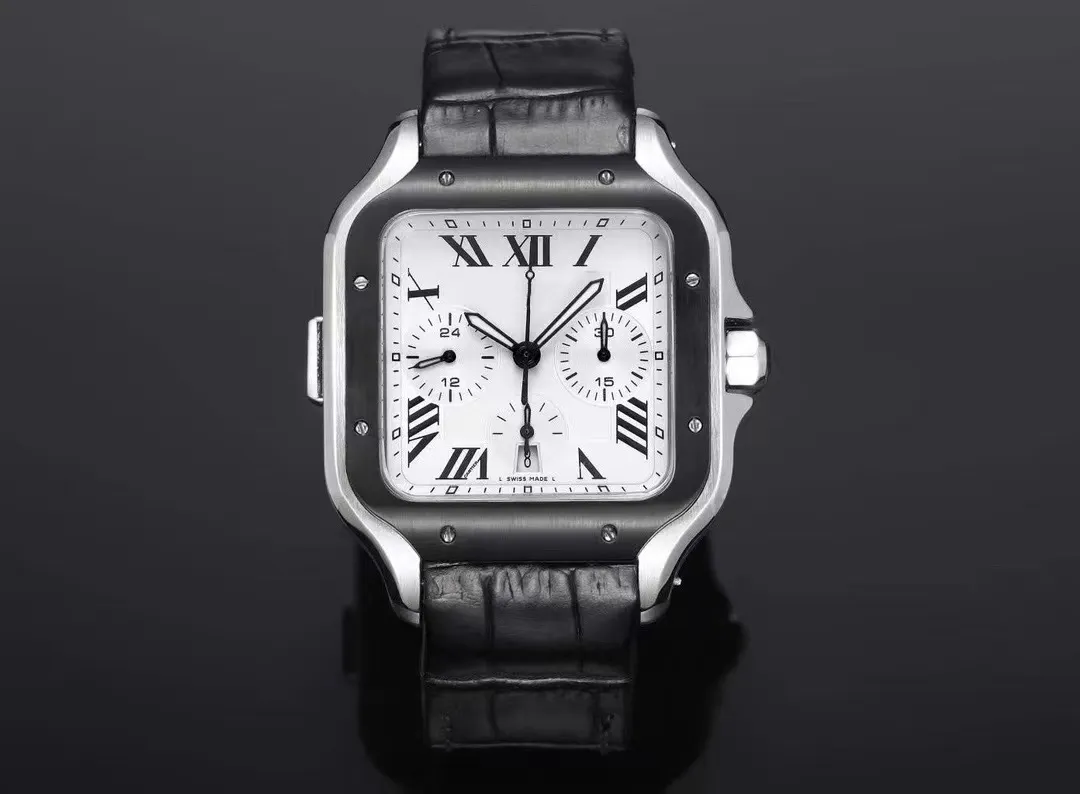 Montre de créateur Montre pour homme Boîtier de 43 mm avec ADLC plaqué carbone Argent Acier inoxydable Montre mécanique entièrement automatique Verre saphir Bracelet en cuir de vachette Montre de luxe